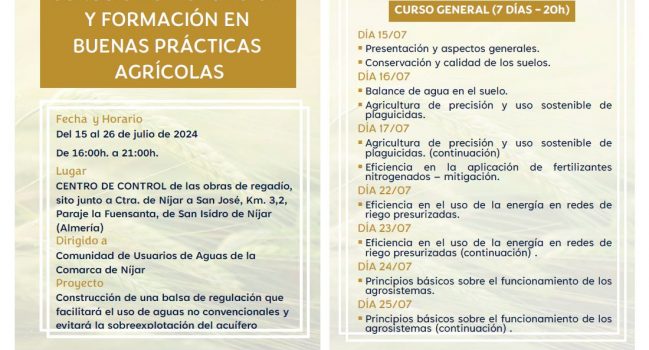 CURSO DE DIVULGACION Y FORMACION EN BUENAS PRACTICAS AGRICOLAS.