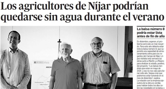 LOS AGRICULTORES DE NIJAR PODRIAN QUEDARSE SIN AGUA DURANTE EL VERANO